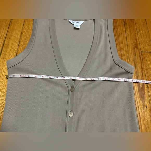 Vintage Express Womens Beige Button-Down V-Neck Sleeveless Maxi Dress Size Small - Picture 9 of 10
